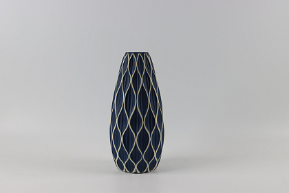 Керамическая декоративная ваза, цвет синий, 16*16*33,5 см