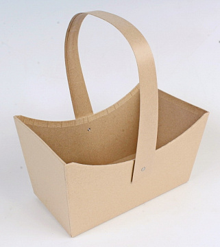 Сумка под цветы, картон, 22x13x12 см, коричневый (W9635)