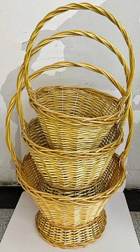 Н-р корзин плетеных (ива): 47xH33xHH73, 39xH30xHH66, 34xH28xHH60, 3 шт., натур.