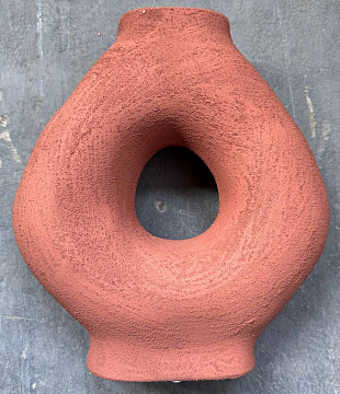 Ваза керамическая, цвет темно-красный, 24,4*10*27,2 см.