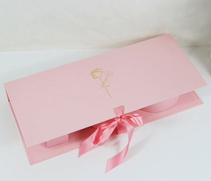 Коробка для цветов "LOVE" 45,6×19,5×6,8H см, 1 шт., св.розовый