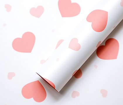 Упак. материал флористическая пленка "Палитра любви" 65 мкр, 57 см х 10м, розовый