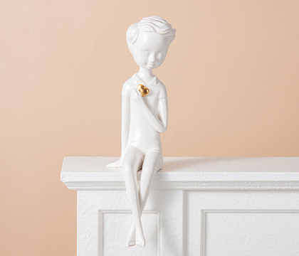 Статуэтка декоративная, керамика, цвет белый, 10,5*9*36,5 см