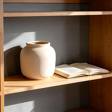 Ваза керамическая, цвет бежевый, 14,5*14,5*13 см