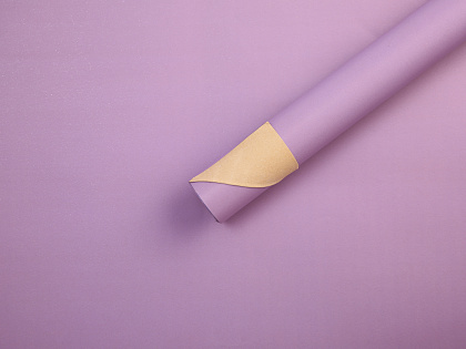 Водонепроницаемый упак. материал флористическая пленка с крафт бумагой, 80гр/м2, 50 см*10 м, сиреневый