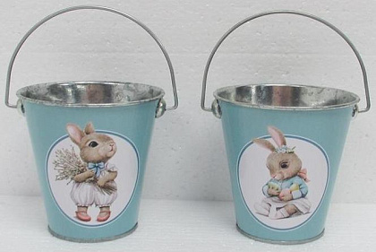 Декоративное кашпо-ведерко "Ушастый друг" D11.5XH11/17CM 
B:D7 см, металл