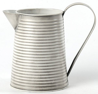Декоративное кашпо-кувшин 12.5XH16.5CM TD:10СМ, св.серый, металл