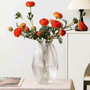 Ваза стеклянная D17,7*26,9 см, 1 шт., прозрачный