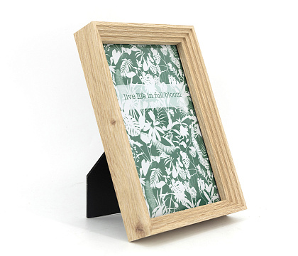 Фоторамка декоративная из МДФ с имитацией текстуры дерева, цвет дуб, со стеклом, 10x15 см