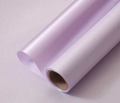 Упак. материал флористическая пленка "Мерцание", 150 мкр, 49 см х 5 ярдов , сиреневый