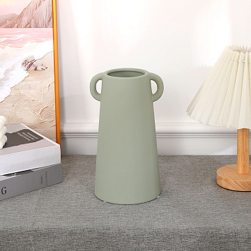 Ваза керамическая, цвет пастельно-зеленый, 13*11*23,2 см