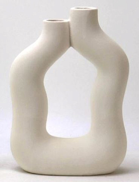 Ваза керамическая в стиле сканди, белая, 15*7*20 см.