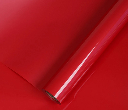 Упаковочный материал Лаковая пленка, 65 мкр, 58 см х 10 м, красный