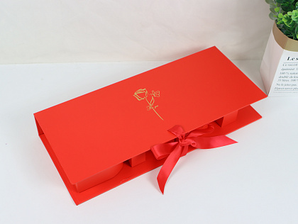 Коробка для цветов "LOVE" 45,6×19,5×6,8H см, 1 шт., красный