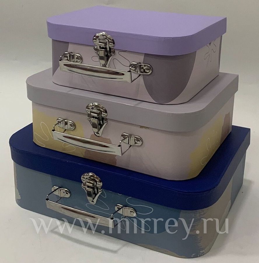 Набор сундучков "Акварель-2" 30,2x21,9x9,5см, 25x18,8x8,8 см, 20,2x16x8,2 см, 3 шт., мультиколор