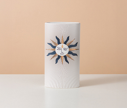 Керамическая декоративная ваза серия "Солнце", 14,5*7,5*26,5 см