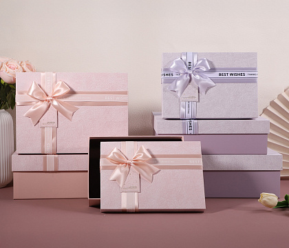 Набор коробок подарочных 29*21*9,5, 26*19*8, 23*17*6,5 см, 3 шт., светло-голубой