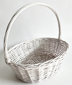 Корзина плетеная (ива): 50×42×18/44, 1 шт., белый