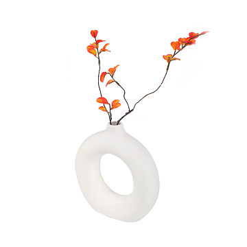 Ваза керамическая, цвет белый, 18*4,5*18 см