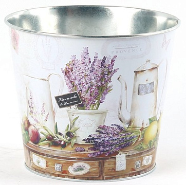 Декоративное кашпо "Букет лаванды" D17,5X15CM B13,5, металл