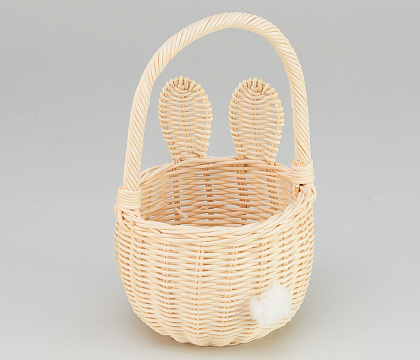 Корзина плетеная (ротанг), 12,5x9/20 см, 1 шт., белый