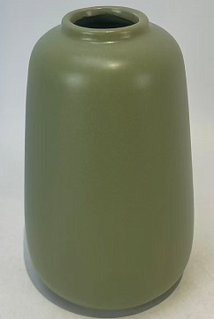 Ваза керамическая, цвет темно-оливковый, 9,5*9,5*15,5 см.