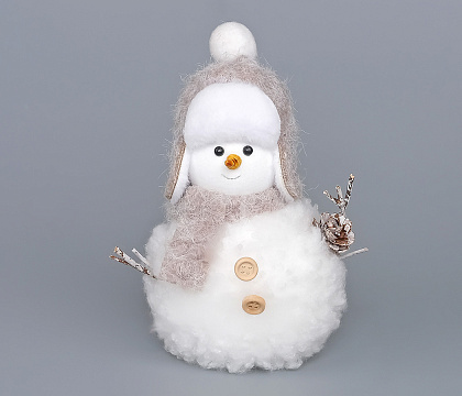 Новогоднее декоративное изделие "Снеговик", 15 см