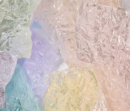 Упак. материал флористическая пленка со стеклянной текстурой , 60 мкр, 56 см х 10 м, графитовый