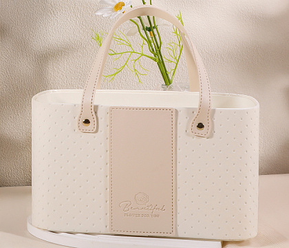 Коробка для цветов "Изысканная простота" 24,5*14*14,5, 1 шт., белый