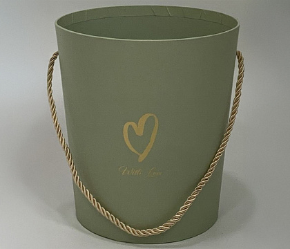 Коробка под цветы 17,2x19см (нижний диаметр:14см), 1 шт., св.зеленый