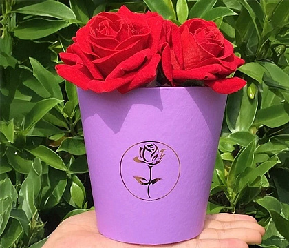 Коробка под цветы 10,7x10,6 см, св.сиреневый