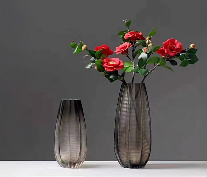 Ваза стеклянная D17 * H34 см, 1 шт., кофейный