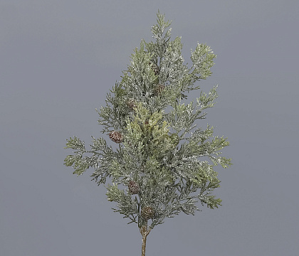 Ветка декоративная заледеневшая с шишками 52 см, 1 шт.