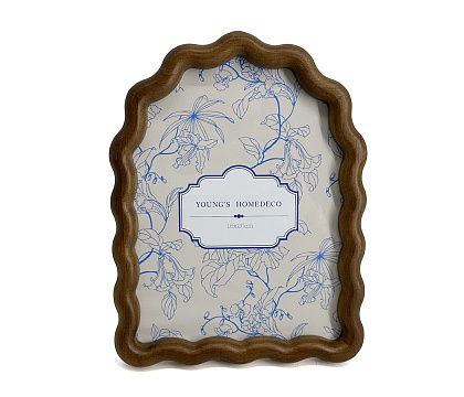 Фоторамка декоративная из дерева, серия "Арка", цвет коричневый, со стеклом, 15x20 см