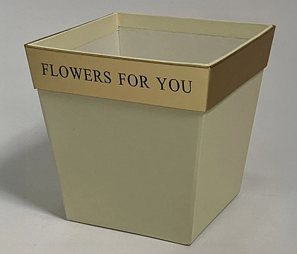 Коробка под цветы с золотой полосой "Для тебя" 11,5x8x10,8 см. 1 шт., светло-фисташковый