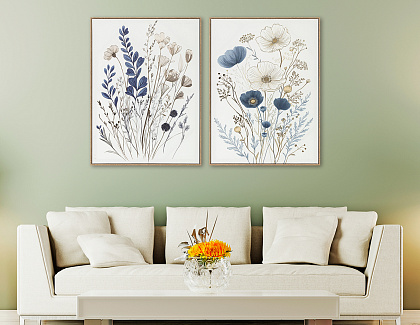 Картина "Флораль II" с тиснением, рама пластиковая, 80x60x2,8