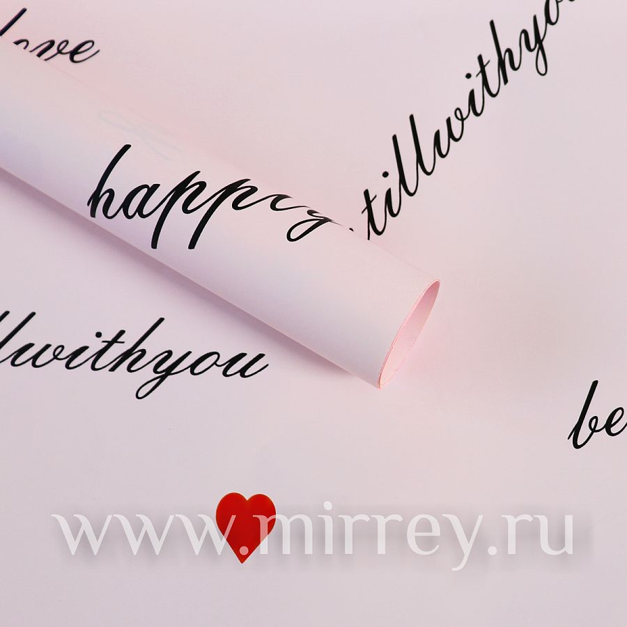 Упак. материал флористическая пленка "Romantic", 65 мкр, 58 см х 10 м, розовый