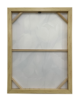 Картина "Белые тюльпаны", 30% ручная работа, рама пластиковая, 60*80*3,5