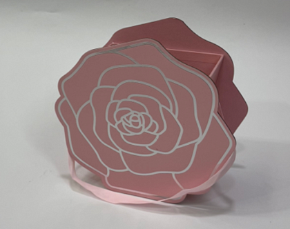 Коробка под цветы "Цветочная поэзия" 20x9x18,5 см, верхний диаметр: 13,5x8,5 см, нижний диаметр: 8,5x7см, 1 шт., св. розовый