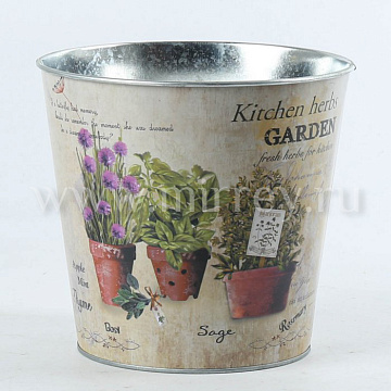 Декоративное кашпо "Цветы в горшках" D17.5XH17CM/B13, металл