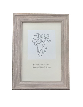Фоторамка декоративная из МДФ со стеклом, цвет серо-коричневый, 10x15 см