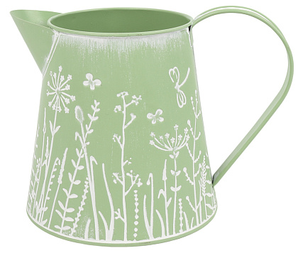 Декоративное кашпо-кувшин 19XBD14XH13.5/14.5CM
T:D10CM, зеленый, металл