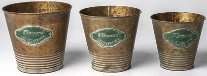 Набор декоративных кашпо 16,5XH15CM B11; 15XH14CM B9,5; 13XH12,5CM B8, 3 шт., металл