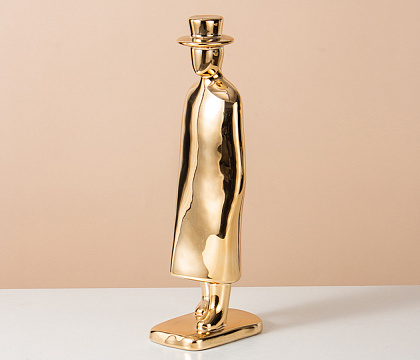 Статуэтка декоративная, керамика, цвет золото, 13*8,5*33 см