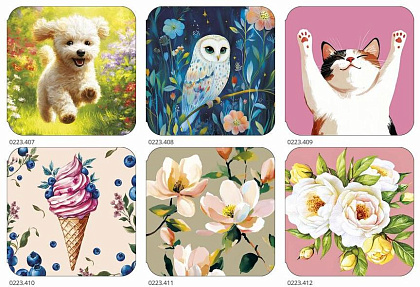 Набор открыток мини № 282, размер открытки 7х7 см. в наборе 120 шт.