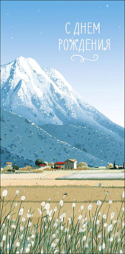 Открытка-конверт "С Днем Рождения!", размер: 8,3х16,7 см, в упак. 10 шт.