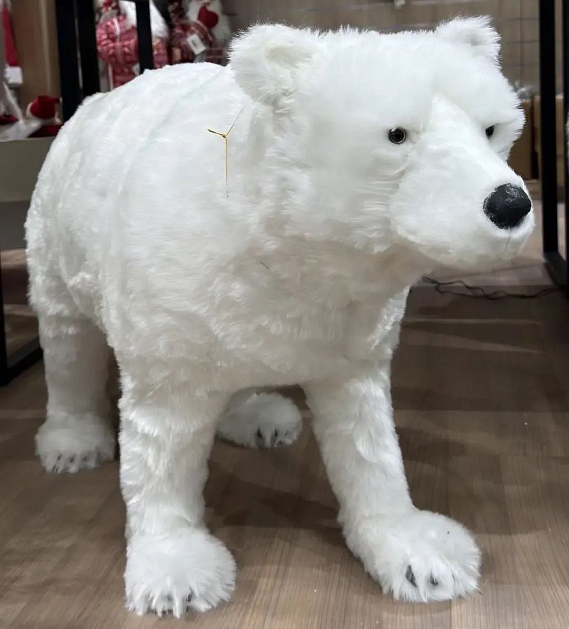 Декоративная новогодняя Фигурка Медведь, 100х36х60 см., белый