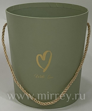  Коробка под цветы 17,2x19см (нижний диаметр:14см), 1 шт., св.зеленый