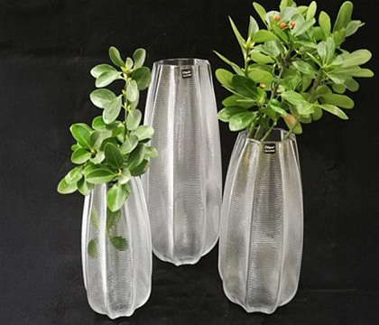 Ваза стеклянная D15 * H35 см, 1 шт., прозрачн.