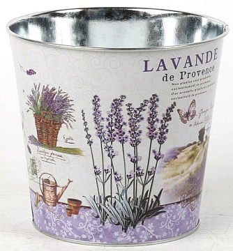 Декоративное кашпо "Прованс лаванда" 15XH13,5 B11,5 см. металл